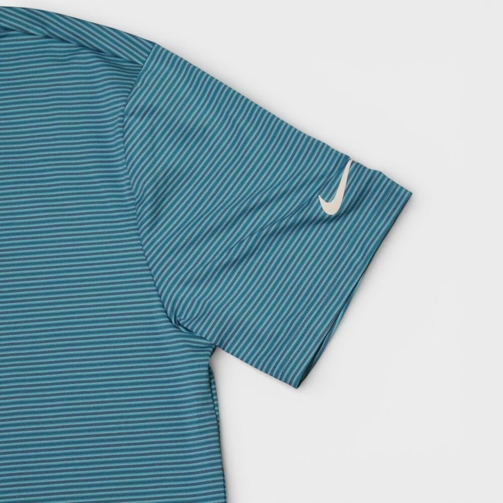 Nike Tour Mens Dri-FIT Golf Polo Shirt Small Striped Mineral Teal FZ7479-379 NEW - Picture 9 of 13